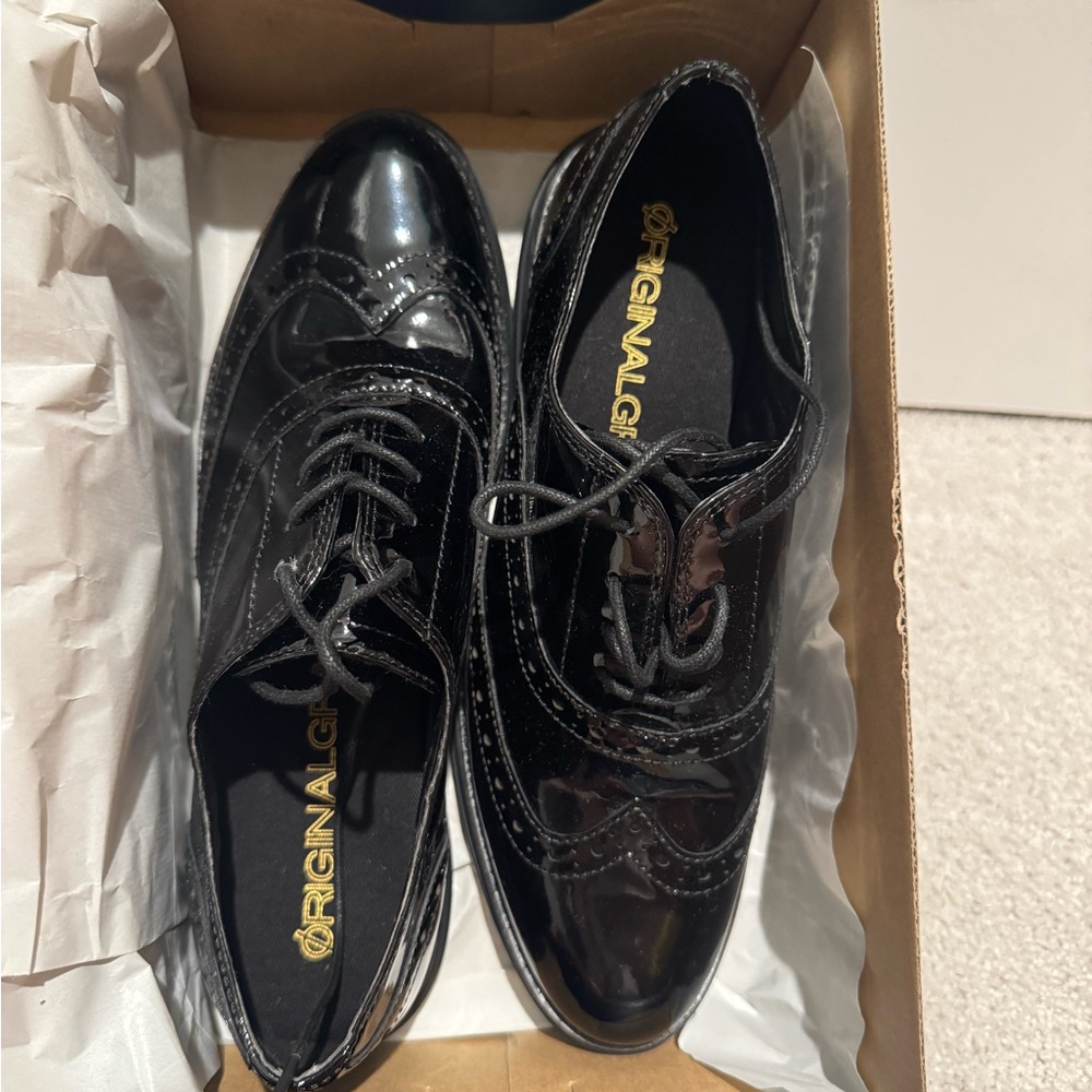 Cole Haan Black Patent Leather Oxfords